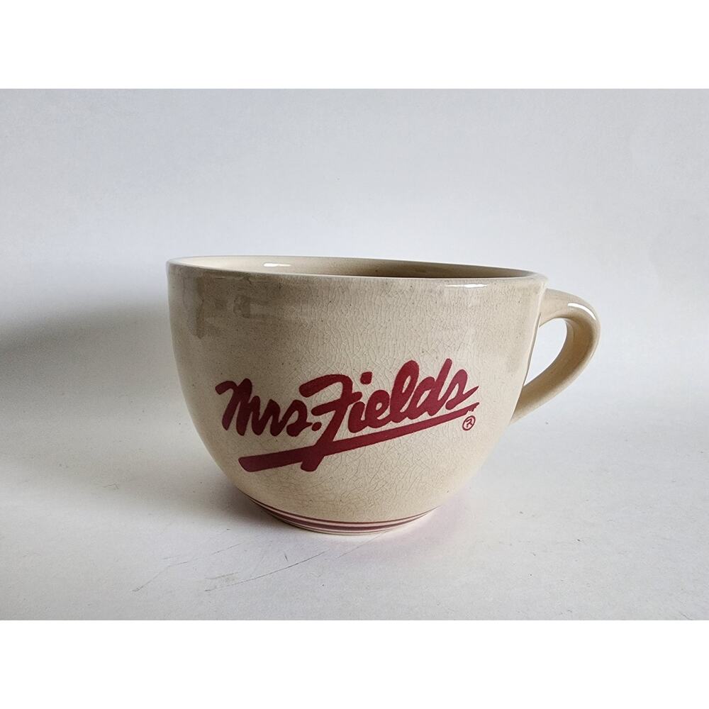 Vintage Mrs. Fields Large Ceramic Mug – Red Logo
